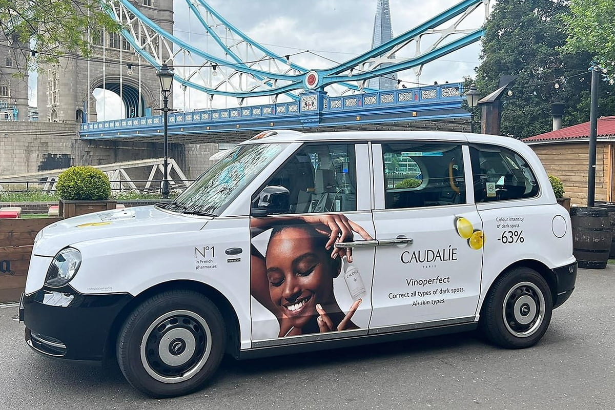 Electric Taxi Wrap Advertising