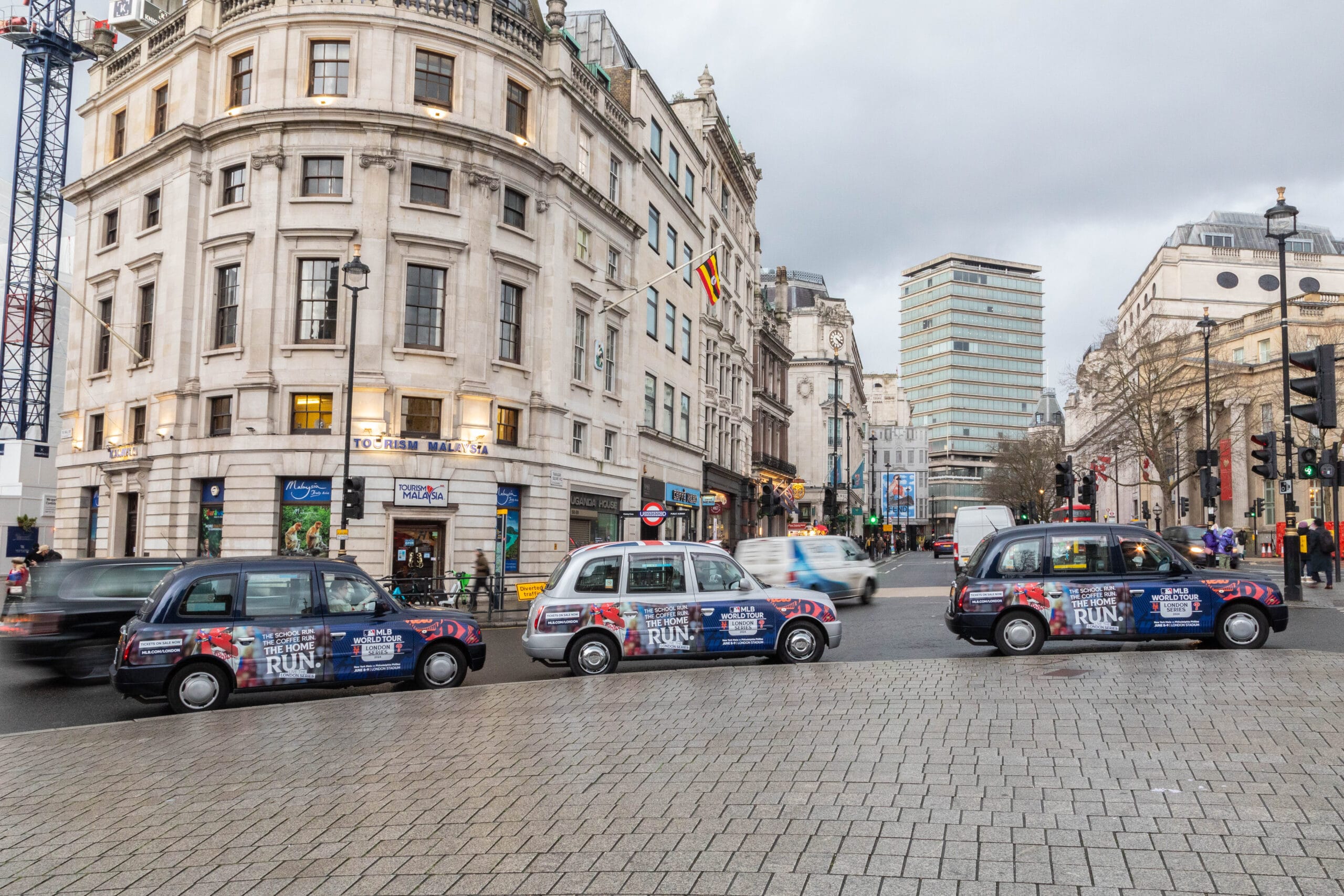 An example of a taxi advertising campaign in Central London.